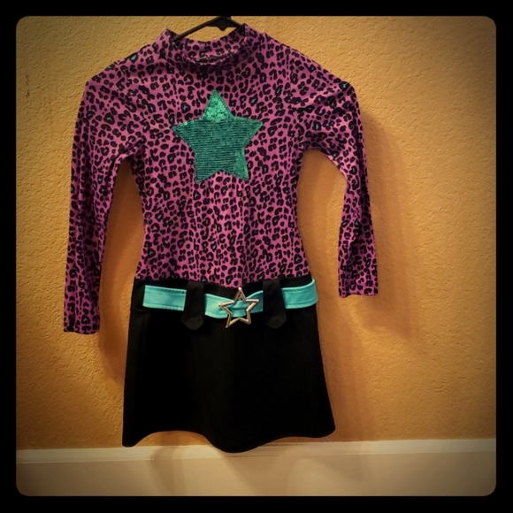 Piper Other - Girls purple cheetah sequin dress